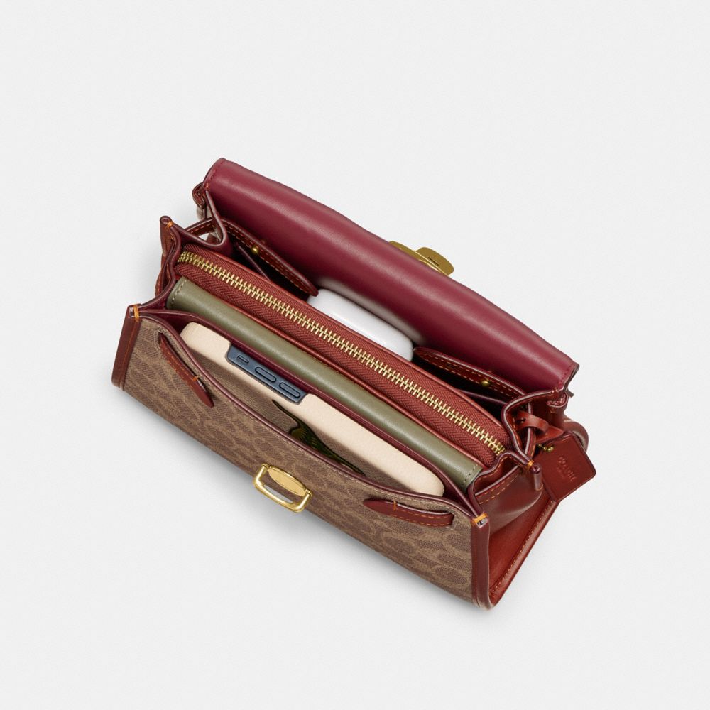 Coach Sammy Top Handle Bag In Signature Canvas Coated Canvas/Brass/Tan/Rust | COH865407