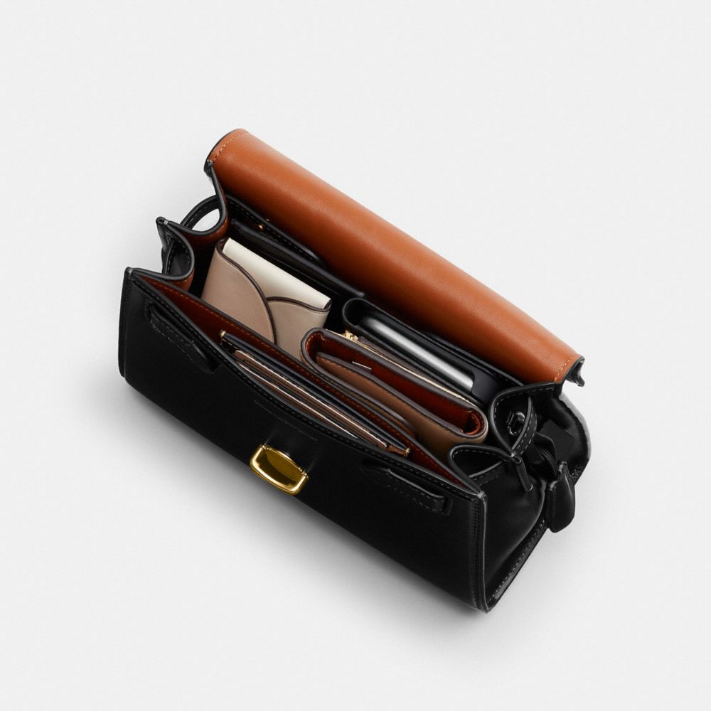 Coach Sammy Top Handle Bag Luxe Refined Calf Leather/Brass/Black | COH865156