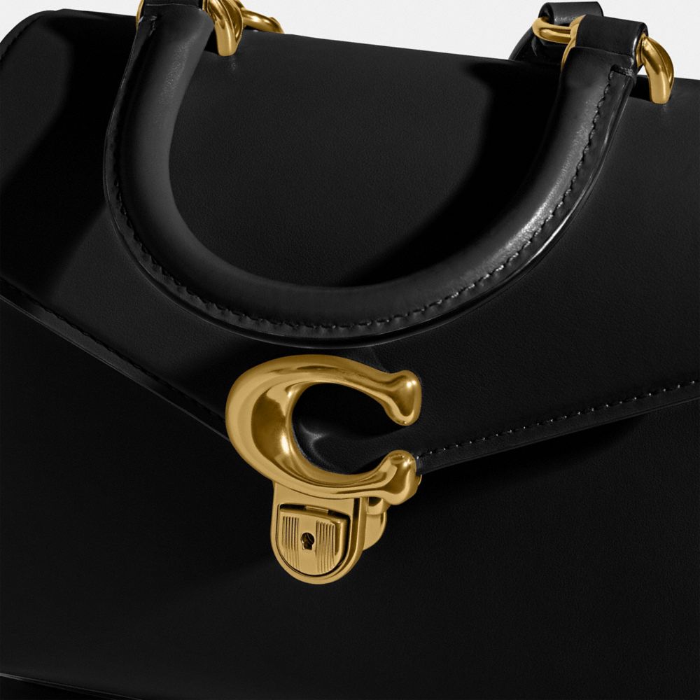 Coach Sammy Top Handle Bag Luxe Refined Calf Leather/Brass/Black | COH865156