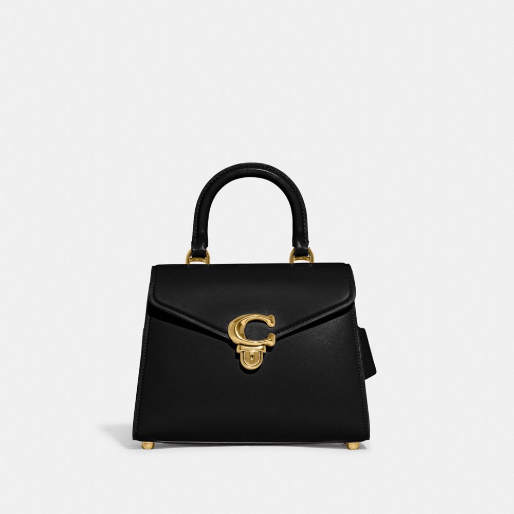 Coach Sammy Top Handle Bag Luxe Refined Calf Leather/Brass/Black | COH865156