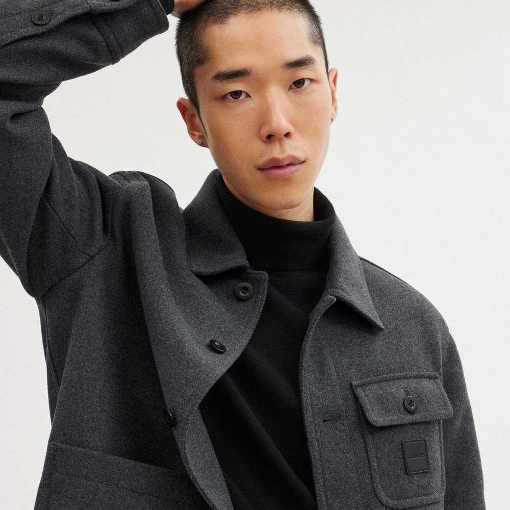 Coach Shirt Jacket Charcoal | COH866861