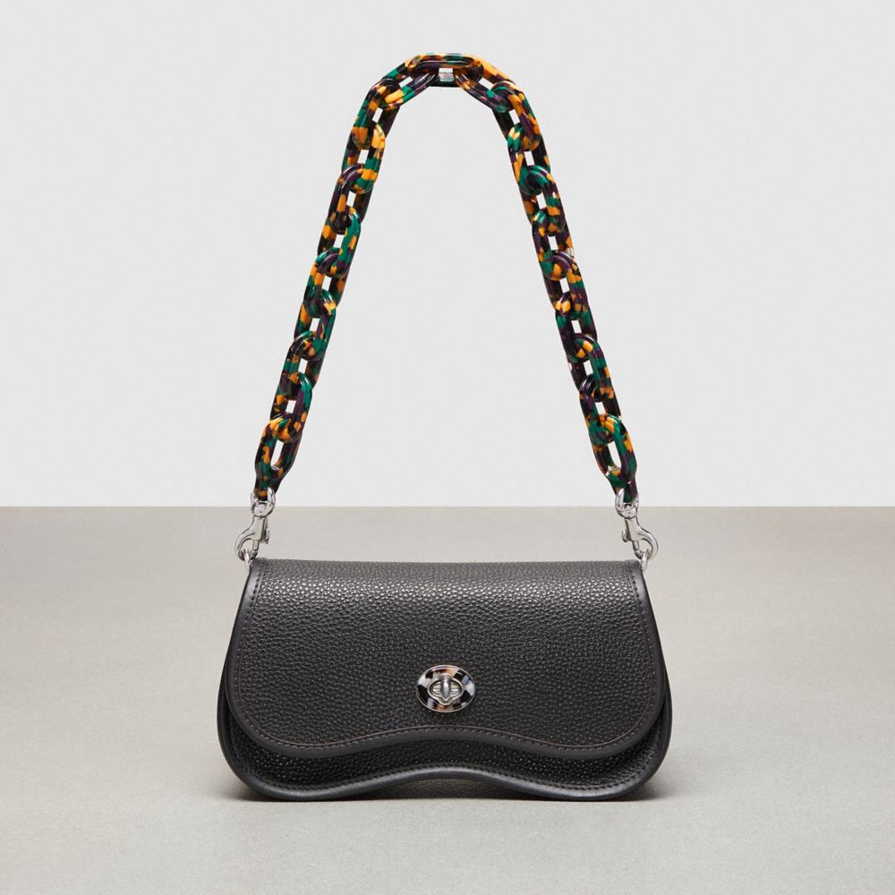 Coach Short Chain Strap Black/Green Multi | COH866426