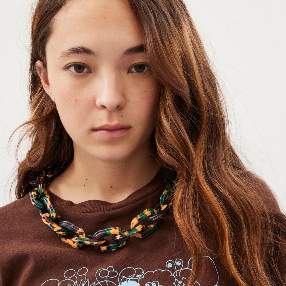 Coach Short Chain Strap Black/Green Multi | COH866426