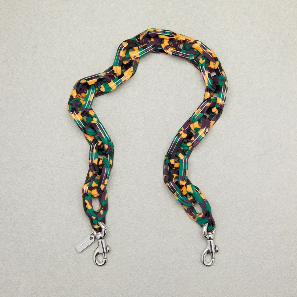 Coach Short Chain Strap Black/Green Multi | COH866426