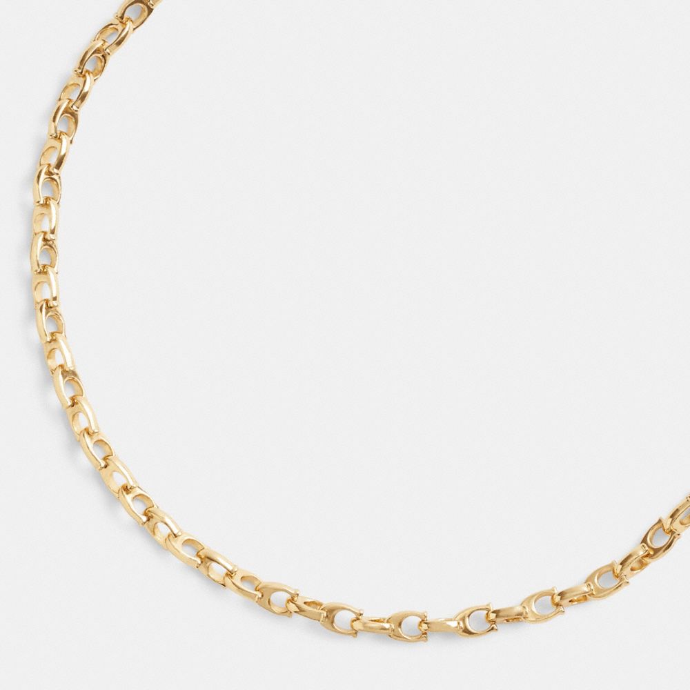 Coach Signature Chain Link Choker Necklace Gold | COH866142
