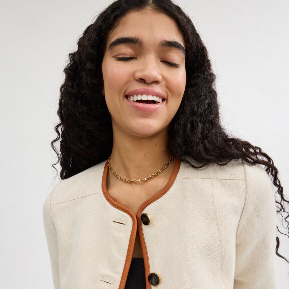 Coach Signature Chain Link Choker Necklace Gold | COH866142