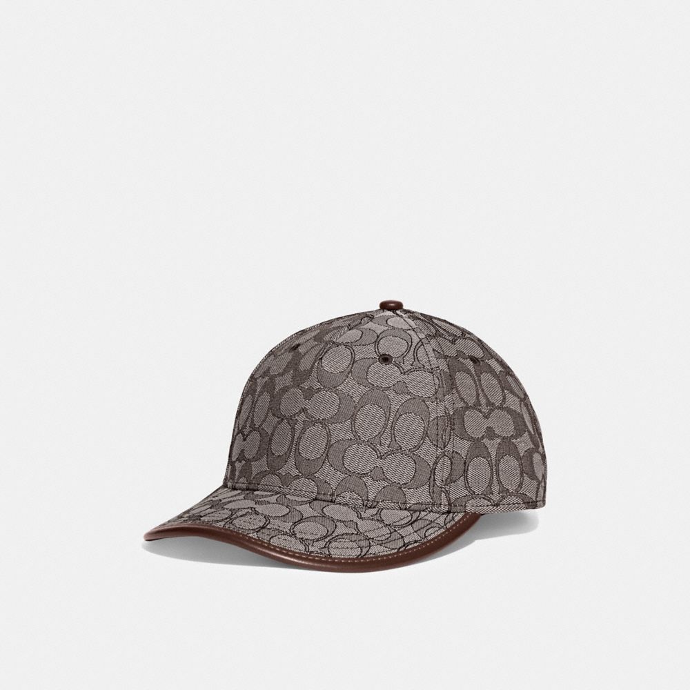 Coach Signature Jacquard Baseball Hat Oak | COH867032