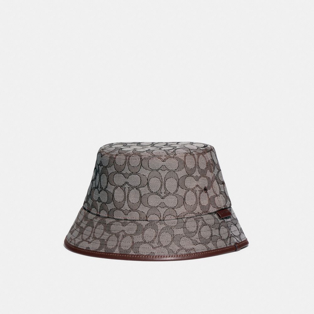 Coach Signature Jacquard Bucket Hat Oak | COH867033