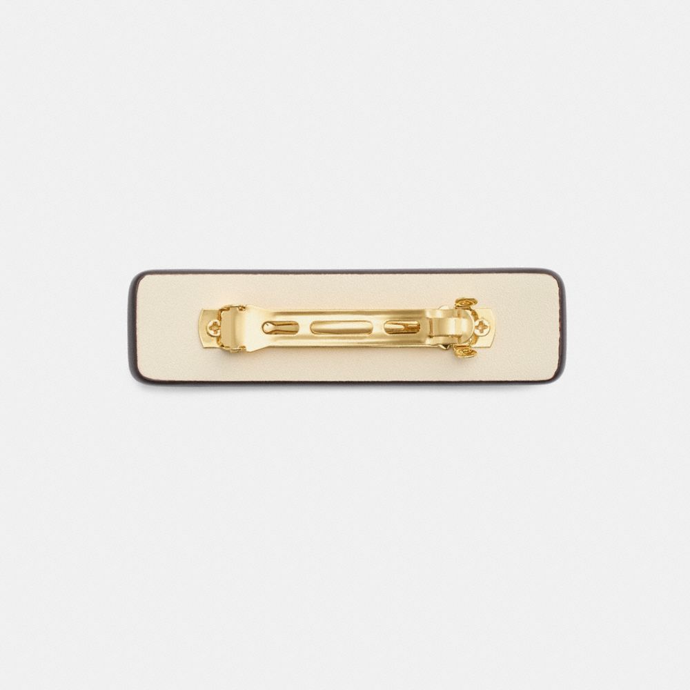Coach Signature Leather Barrette Chalk | COH866146