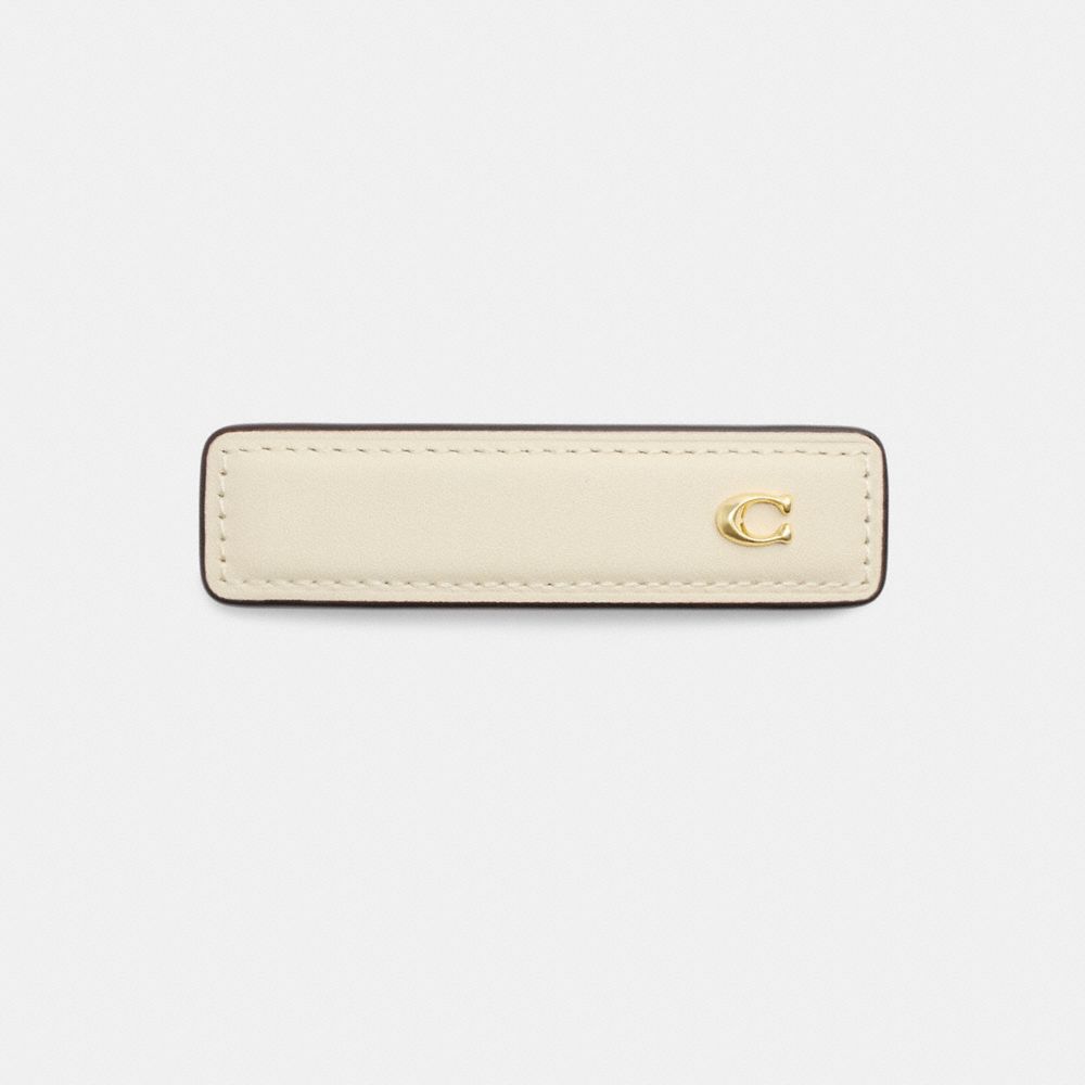 Coach Signature Leather Barrette Chalk | COH866146