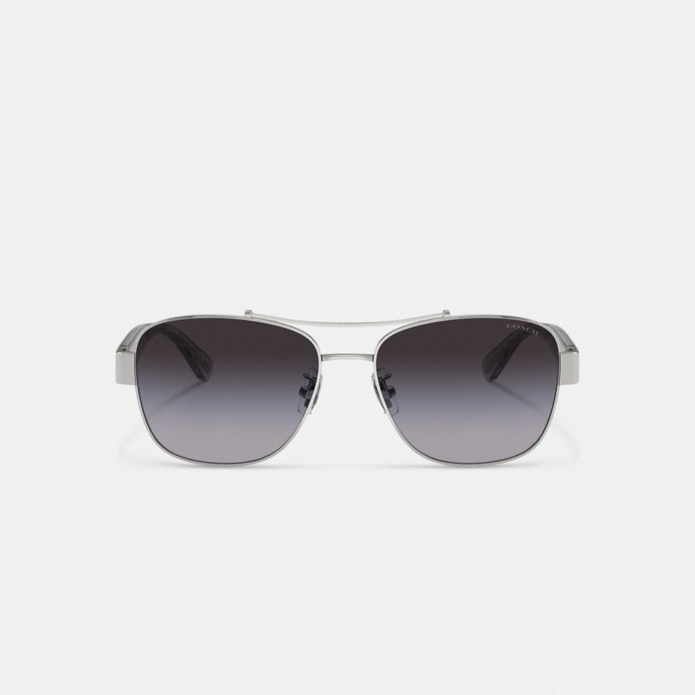 Coach Signature Ombré Narrow Pilot Sunglasses Grey Gradient | COH866346
