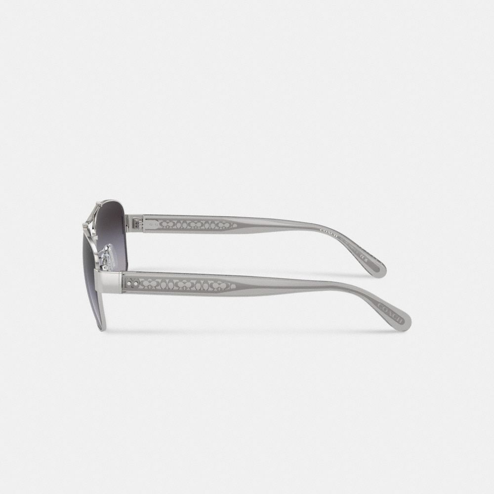 Coach Signature Ombré Narrow Pilot Sunglasses Grey Gradient | COH866346
