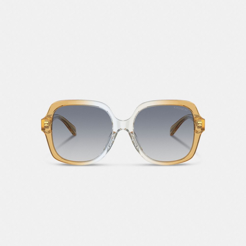 Coach Signature Ombré Oversized Square Sunglasses Blue Ombre | COH866332