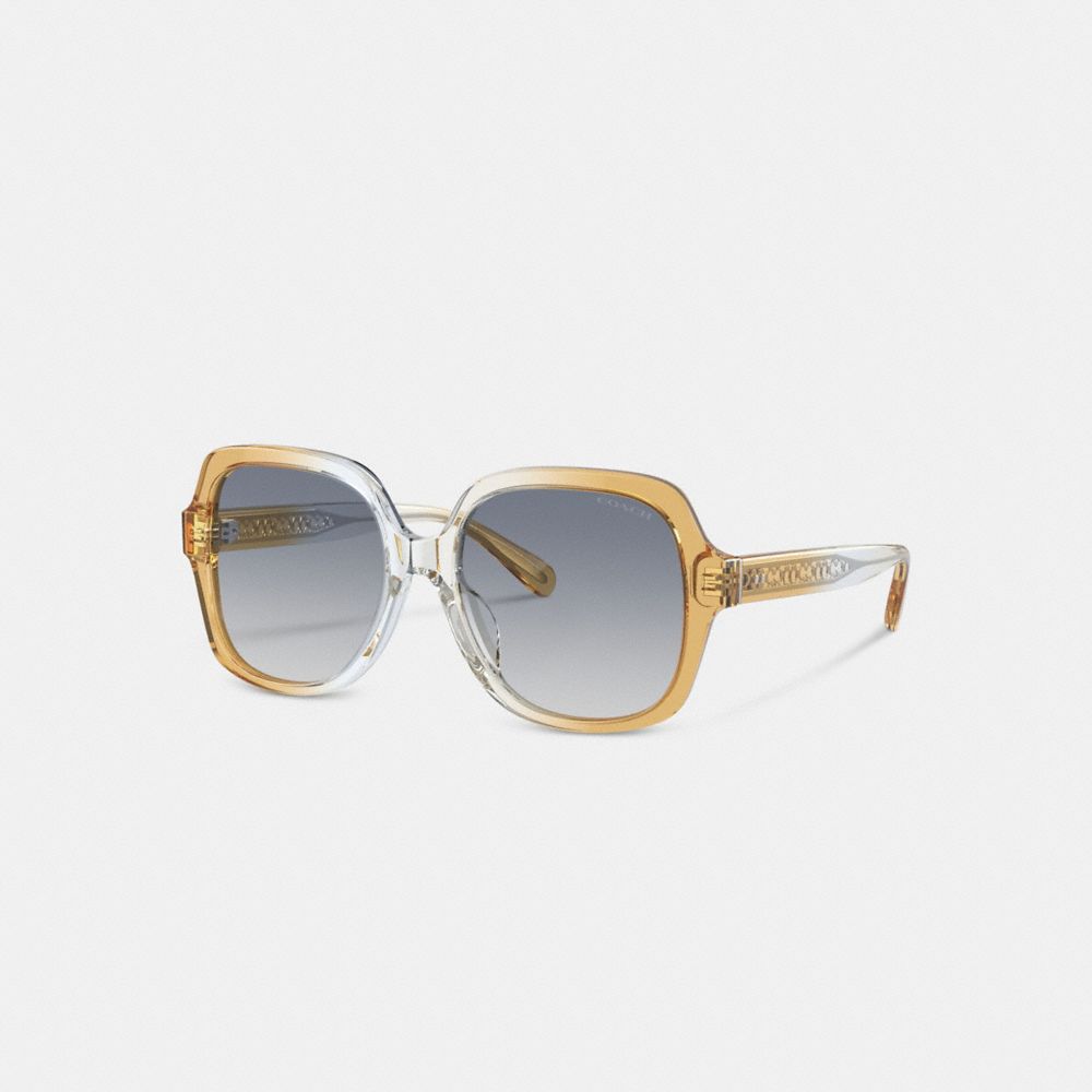 Coach Signature Ombré Oversized Square Sunglasses Blue Ombre | COH866332