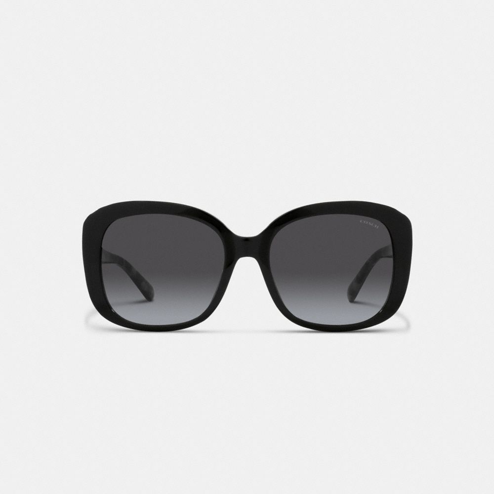 Coach Signature Oversized Square Sunglasses Black /Black Signature | COH866350