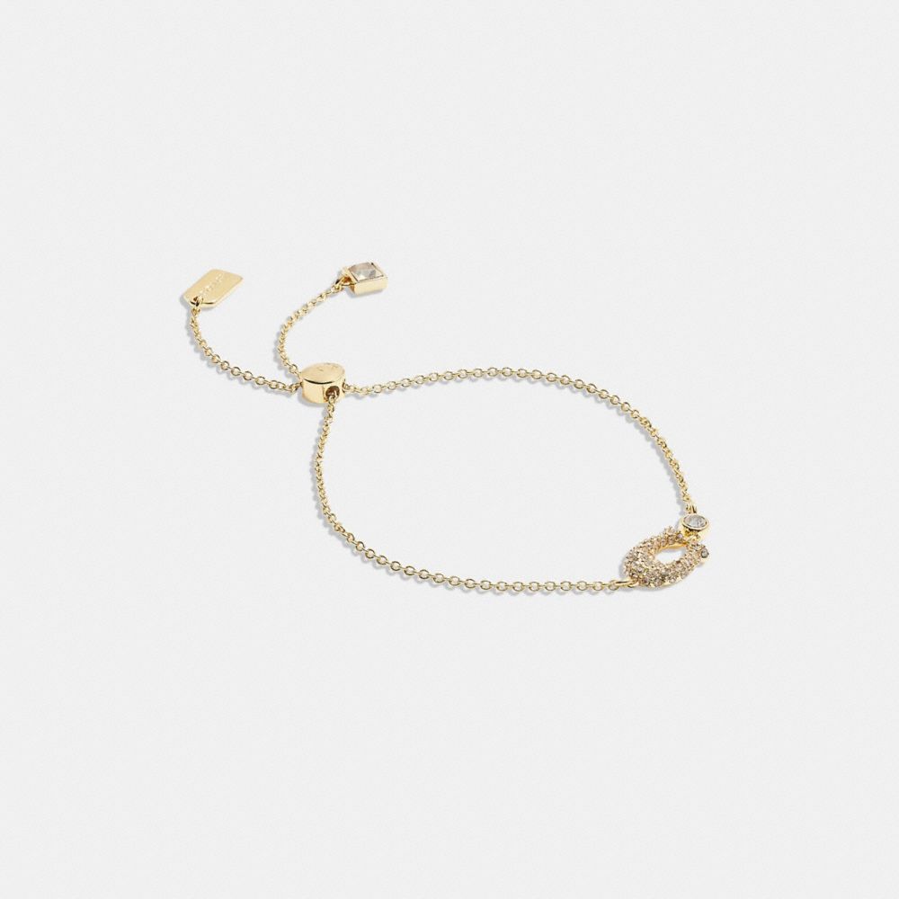 Coach Signature Pavé Slider Bracelet Gold/Clear | COH866087