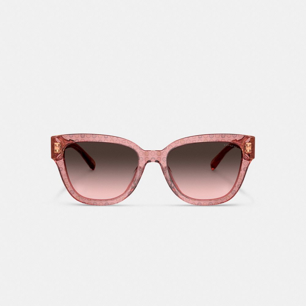 Coach Signature Round Sunglasses Pink Floral | COH866334