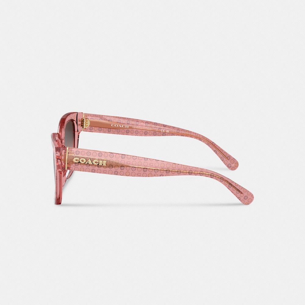 Coach Signature Round Sunglasses Pink Floral | COH866334