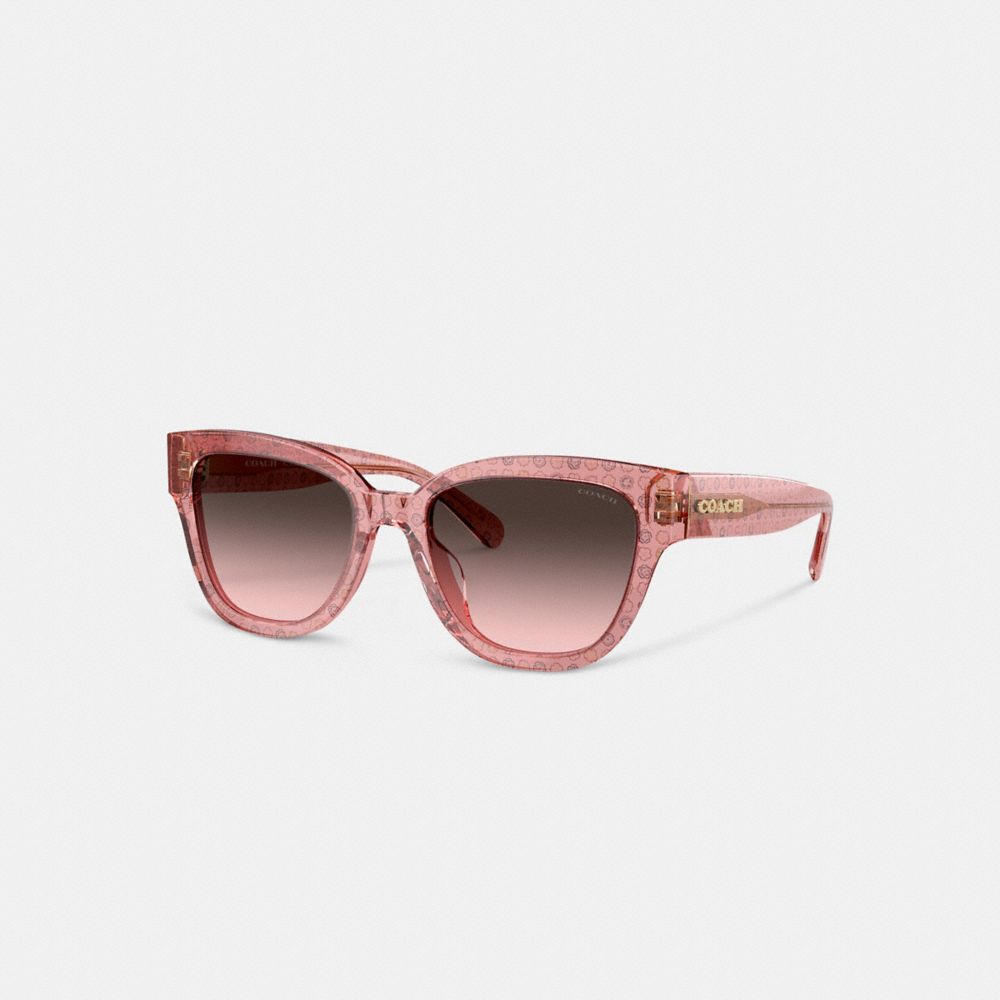 Coach Signature Round Sunglasses Pink Floral | COH866334