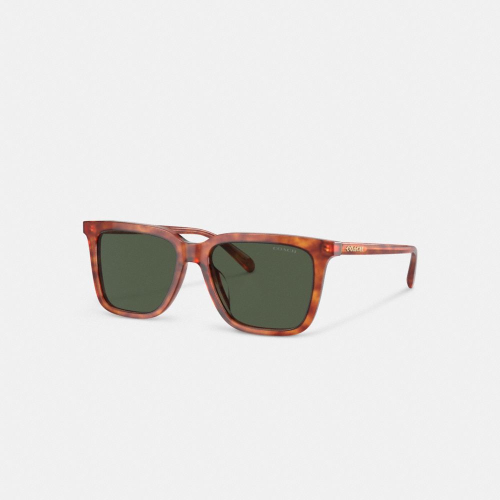 Coach Signature Square Sunglasses Tortoise Green | COH867056