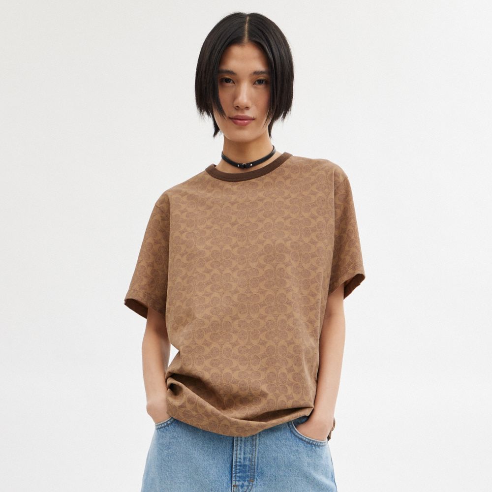Coach Signature T Shirt Tan Signature | COH865946