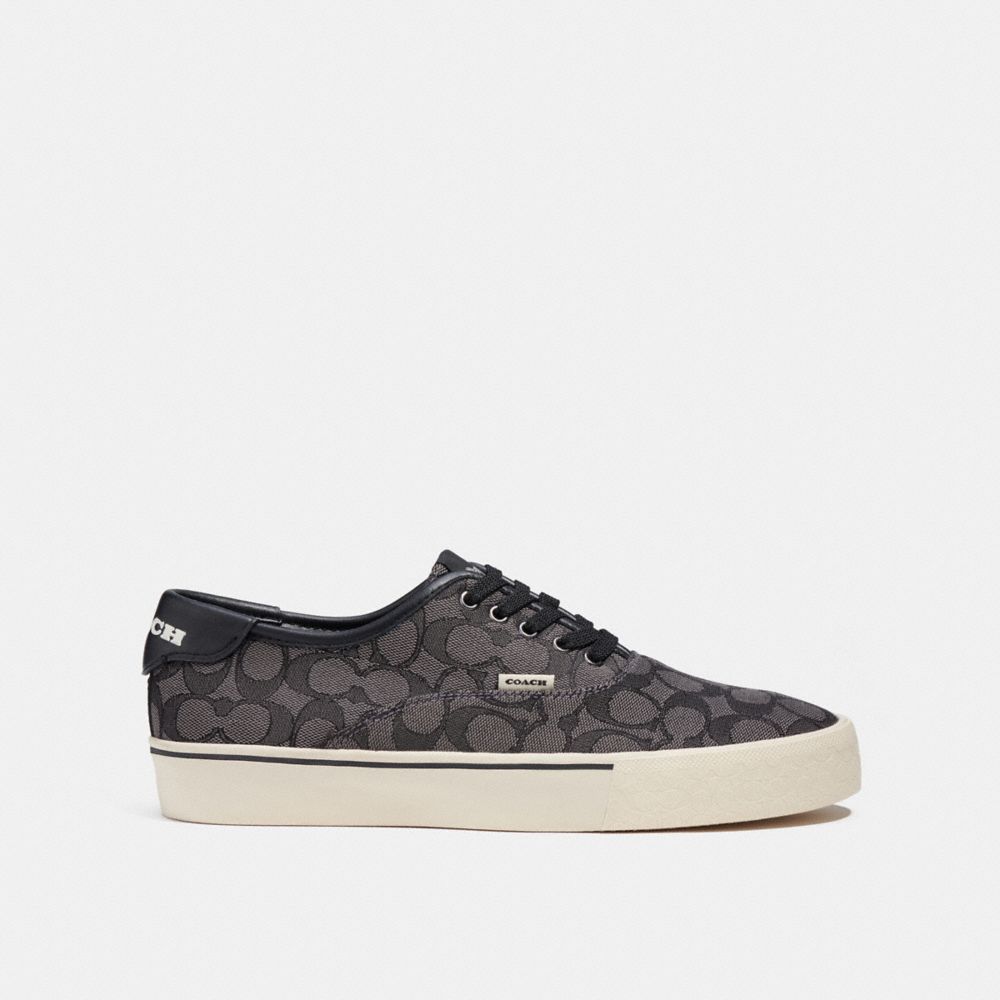 Coach Skate Lace Up Sneaker In Signature Jacquard Black | COH866790