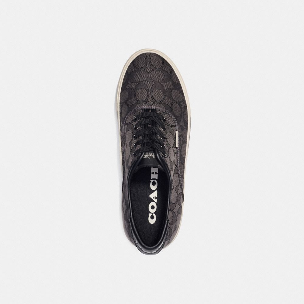Coach Skate Lace Up Sneaker In Signature Jacquard Black | COH866790