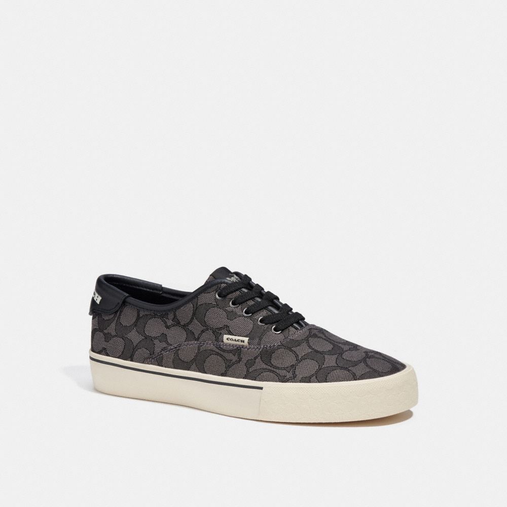 Coach Skate Lace Up Sneaker In Signature Jacquard Black | COH866790