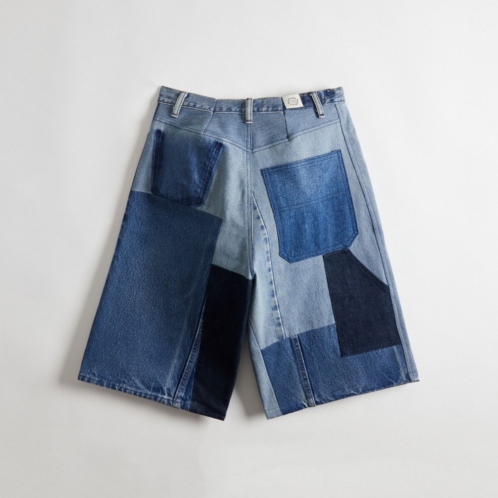 Coach Skater Shorts In Repurposed Denim Denim | COH866937