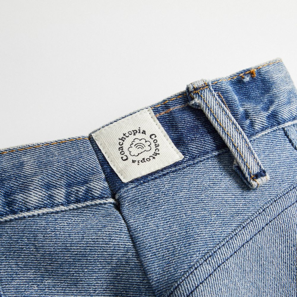 Coach Skater Shorts In Repurposed Denim Denim | COH866937