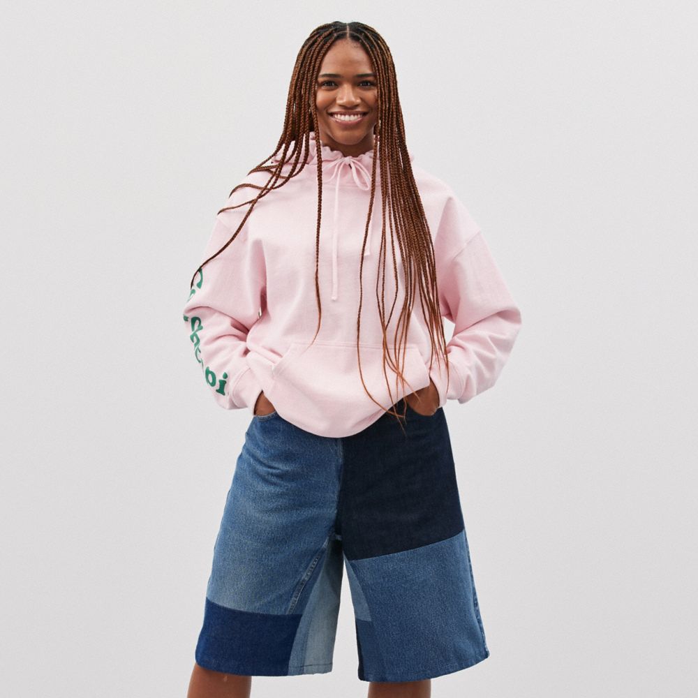 Coach Skater Shorts In Repurposed Denim Denim | COH866937