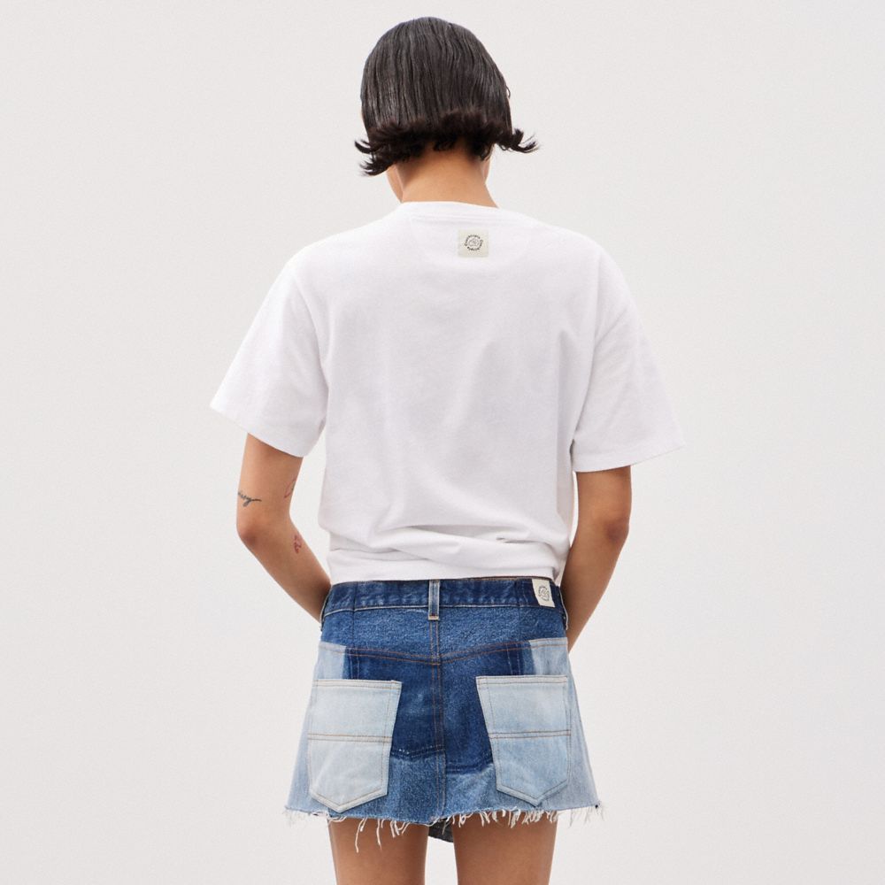 Coach Skirt In Repurposed Denim Denim | COH866020