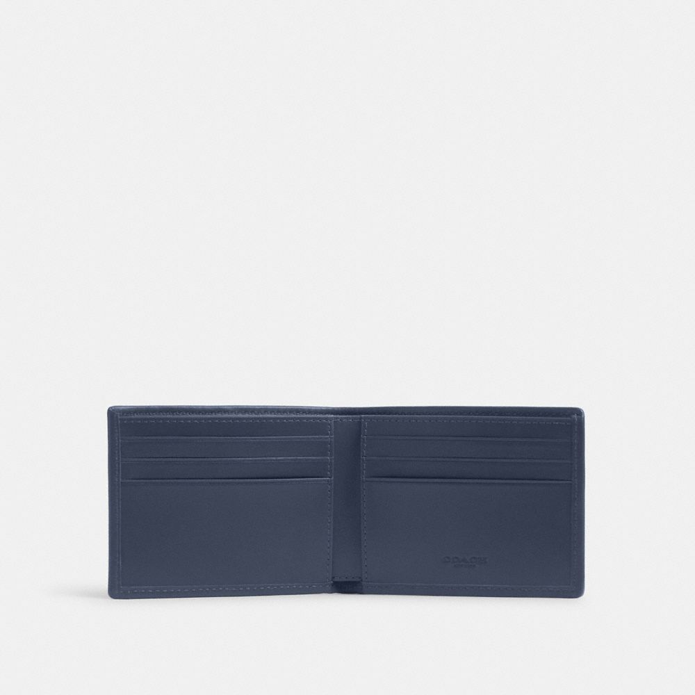 Coach Slim Billfold Wallet In Signature Canvas Jacquard Washed Chambray | COH866701