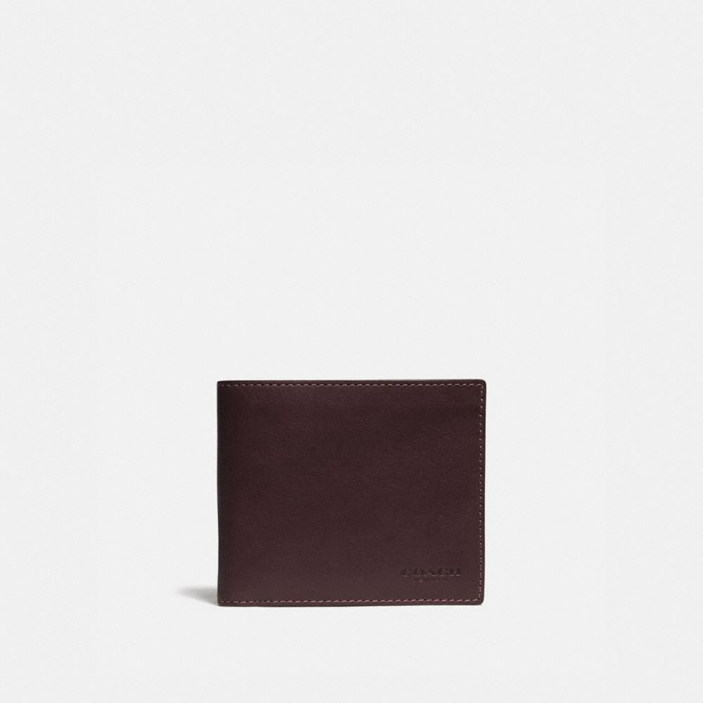 Coach Slim Billfold Wallet Sport Calf Leather/Mahogany Brown | COH866694