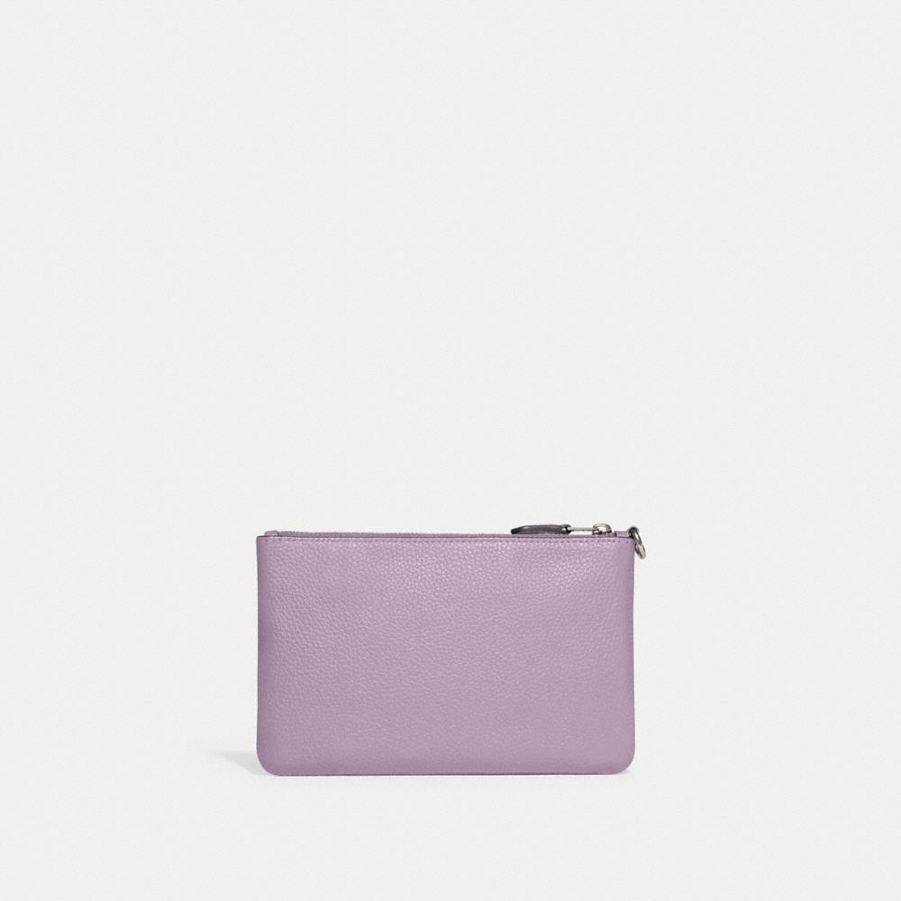Coach Small Wristlet Polished Pebble Leather/Silver/Soft Purple | COH865622
