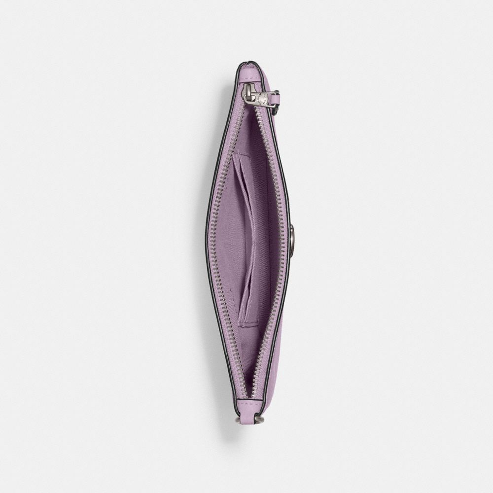 Coach Small Wristlet Polished Pebble Leather/Silver/Soft Purple | COH865622