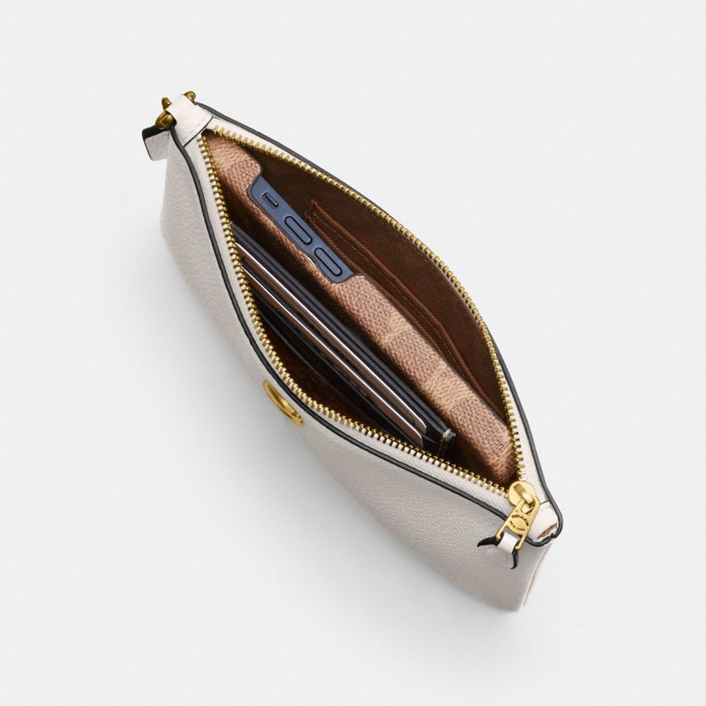 Coach Small Wristlet Polished Pebble Leather/Silver/Soft Purple | COH865622