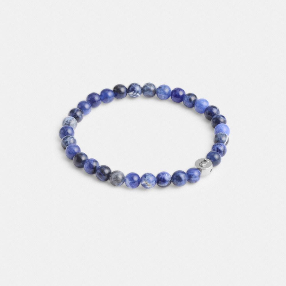 Coach Sodalite Beaded Bracelet Silver/Blue | COH867024