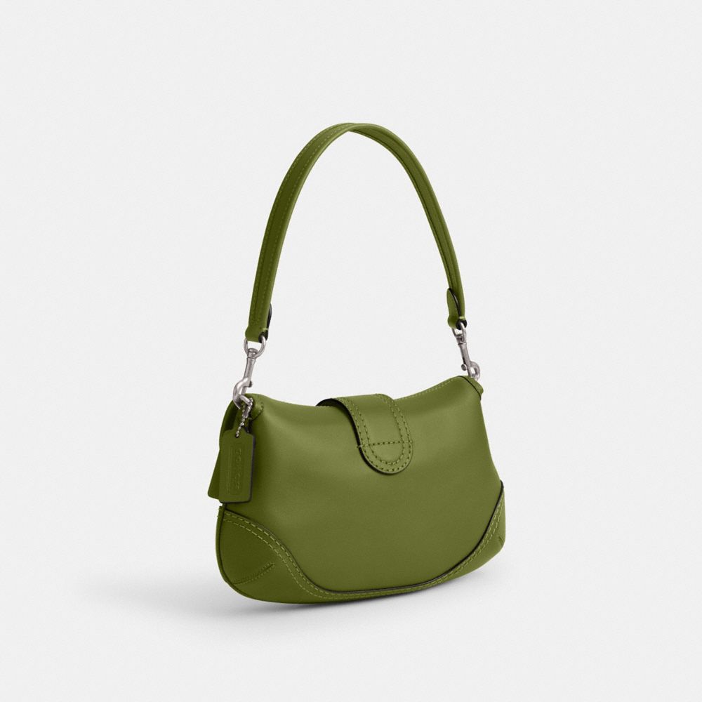 Coach Soho Bag In Regenerative Leather Silver/Dark Lime | COH864732
