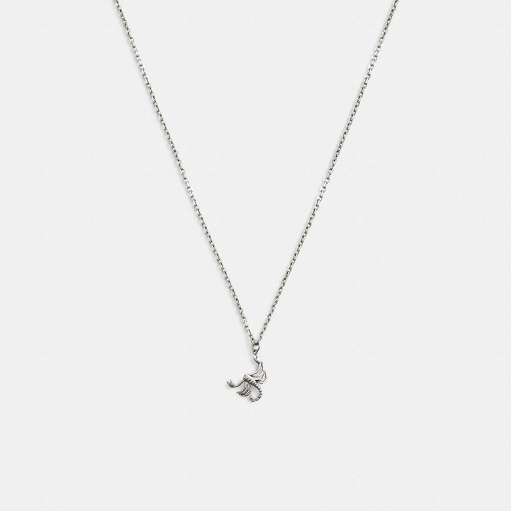 Coach Sterling Silver Scorpion Pendant Necklace Silver | COH867015