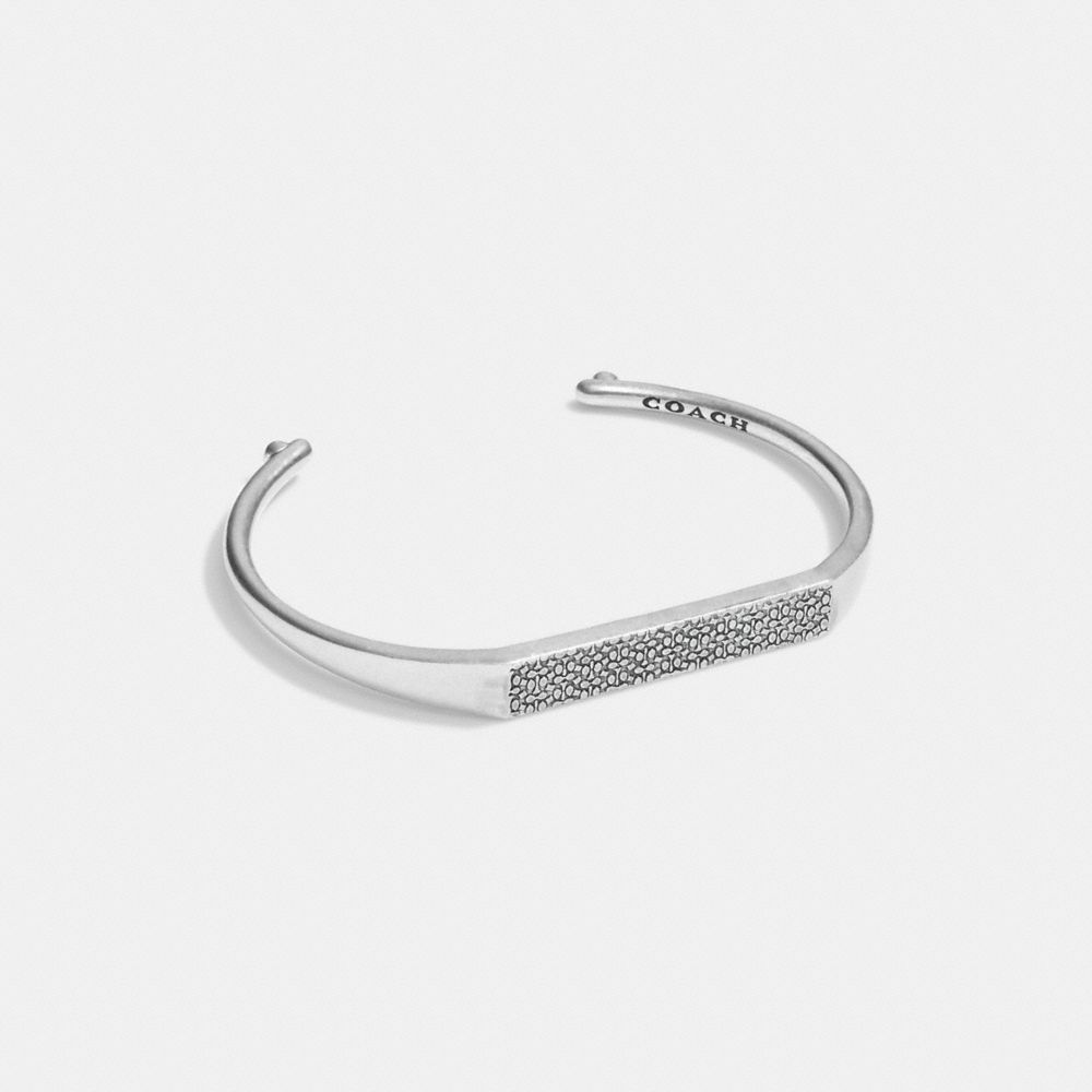 Coach Sterling Silver Signature Id Cuff Silver | COH867018