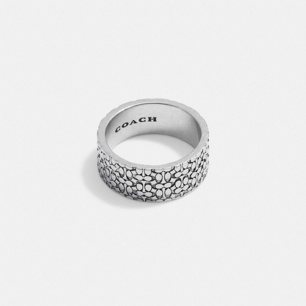 Coach Sterling Silver Signature Ring Silver | COH867030