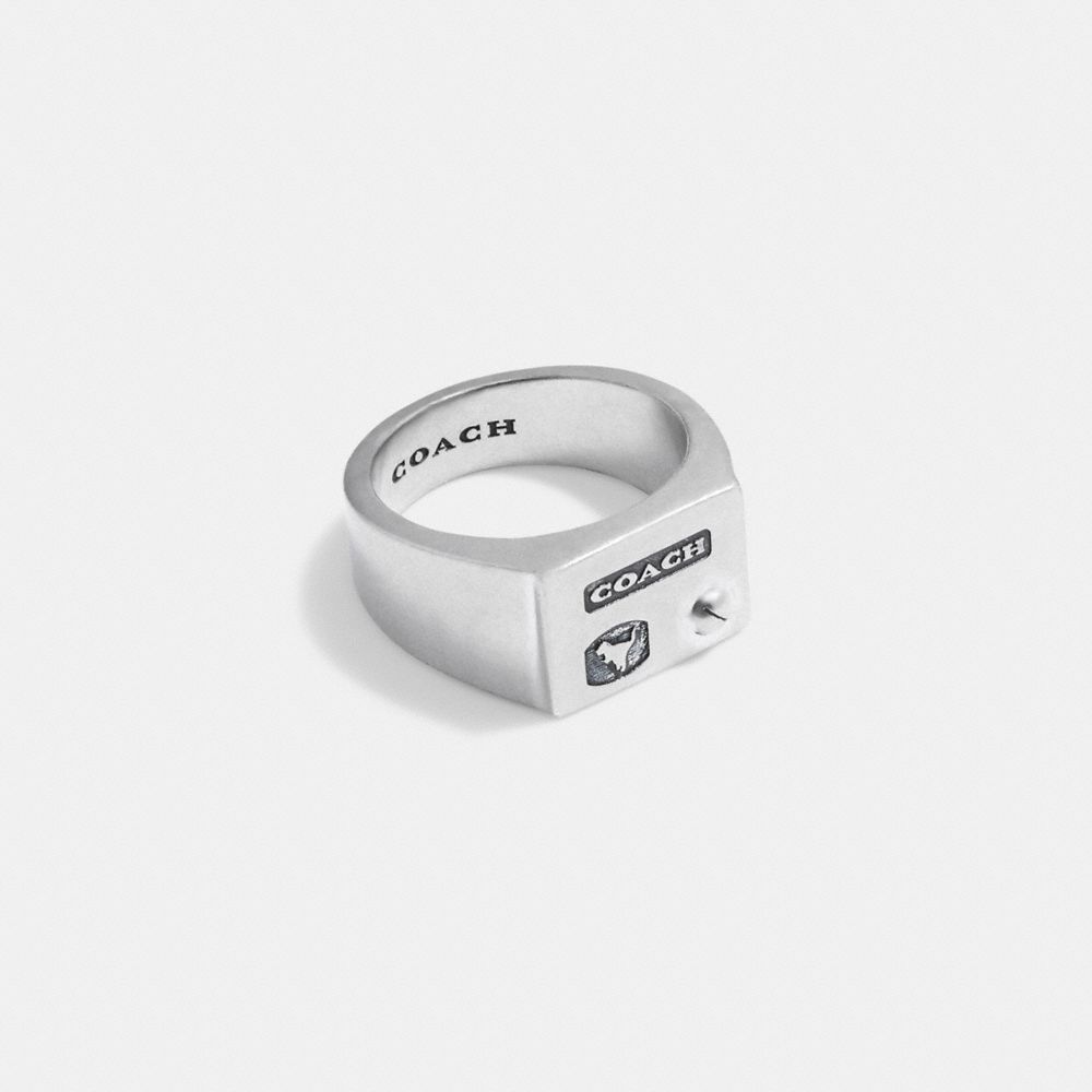 Coach Sterling Silver Signet Ring Silver | COH867009