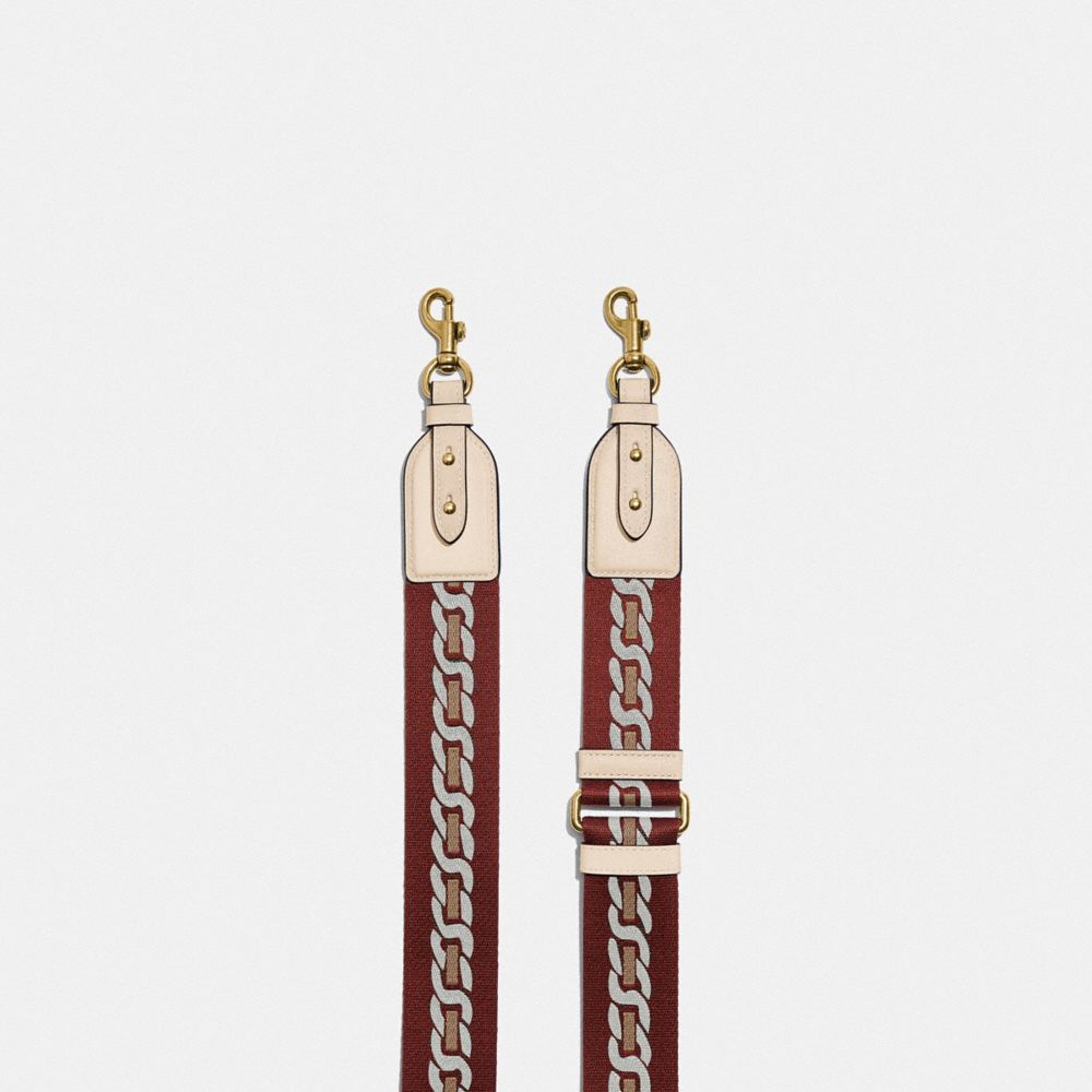 Coach Strap With Chain Stripe Brass/Ivory | COH866460
