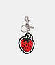 Coach Strawberry Bag Charm Silver/Black | COH866477