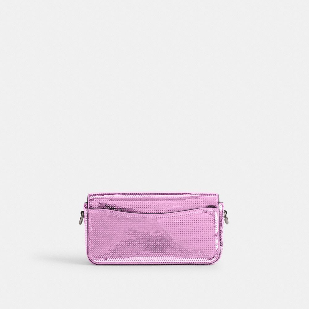 Coach Studio Baguette Bag With Sequins Calf Leather/Silver/Dark Magenta | COH865274