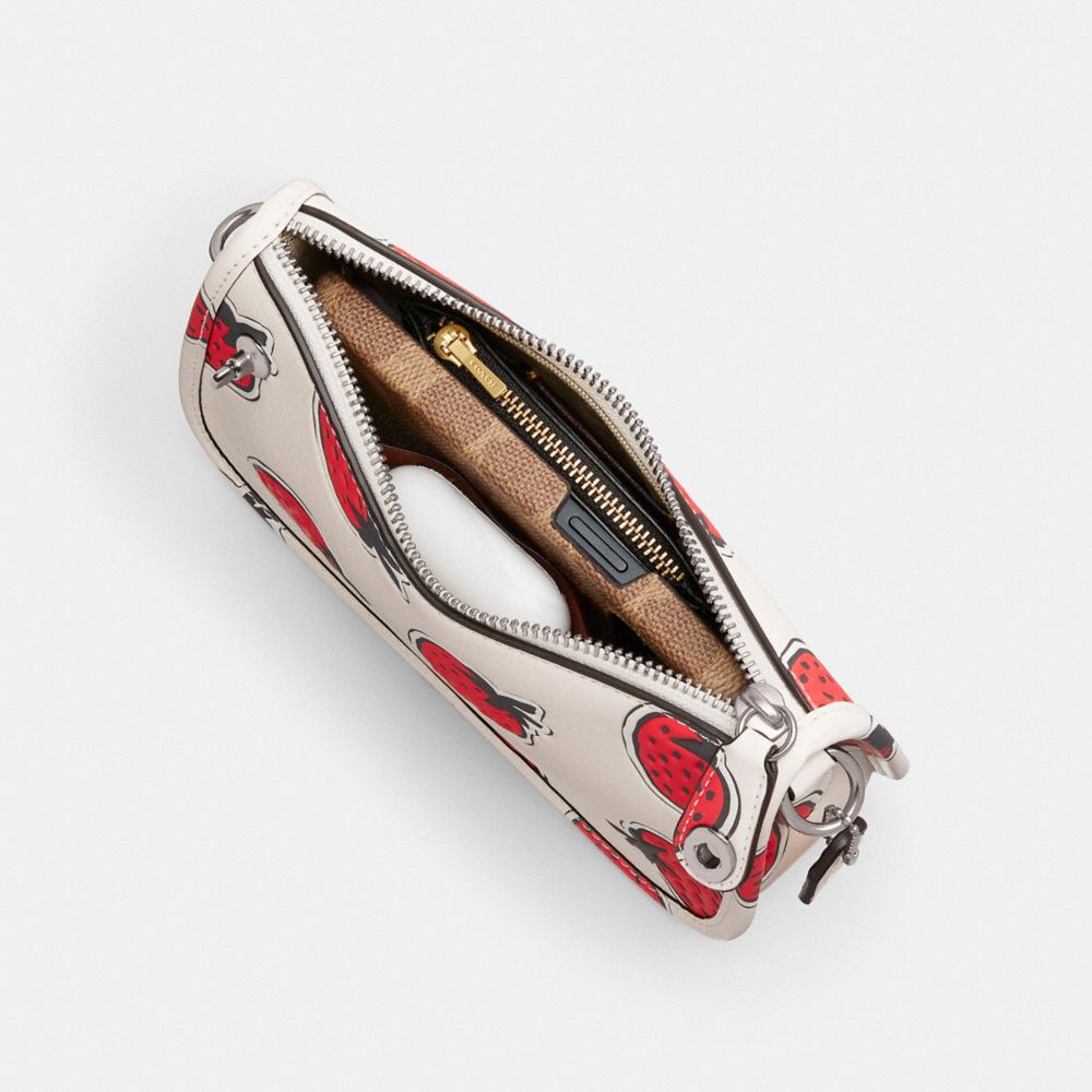 Coach Swinger Bag 20 With Strawberry Print Glovetanned Leather/Silver/Chalk Multi | COH864933