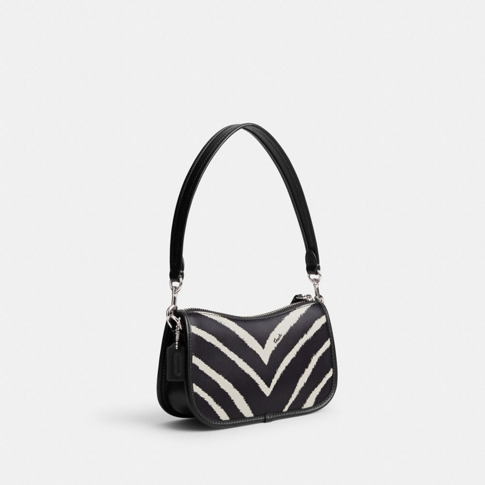 Coach Swinger Bag 20 With Zebra Print Refined Calf Leather/Silver/Zebra | COH864934