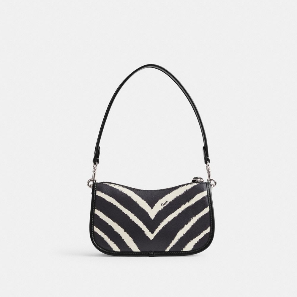 Coach Swinger Bag 20 With Zebra Print Refined Calf Leather/Silver/Zebra | COH864934