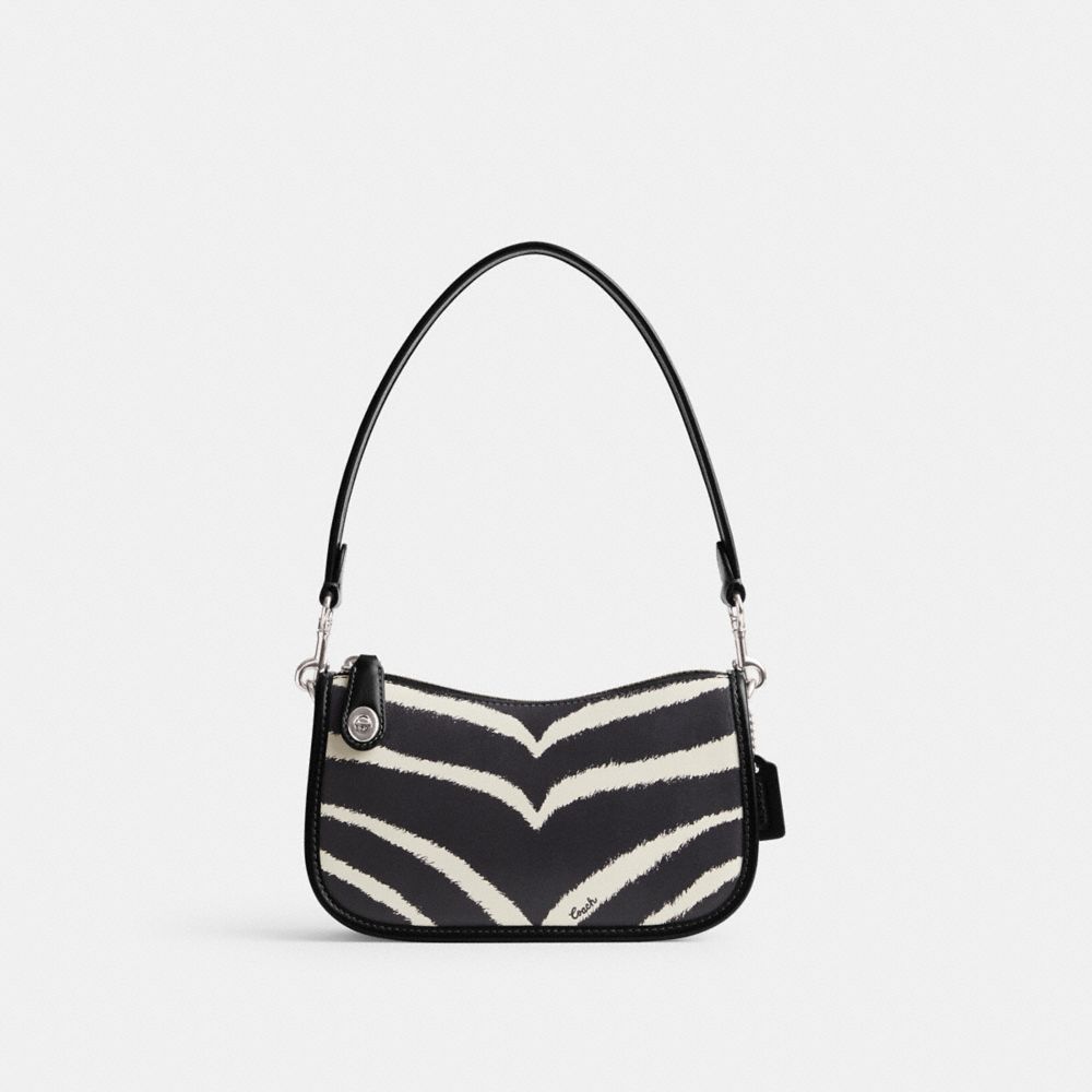 Coach Swinger Bag 20 With Zebra Print Refined Calf Leather/Silver/Zebra | COH864934